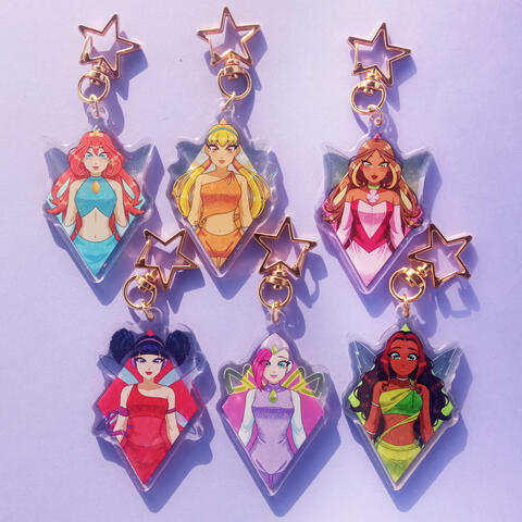 6cm holo acrylic charms