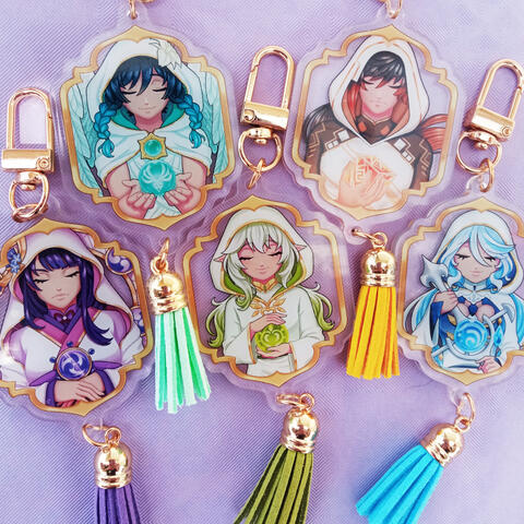 6cm acrylic charms with tassel