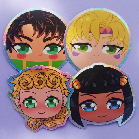 6cm holo border vynil stickers