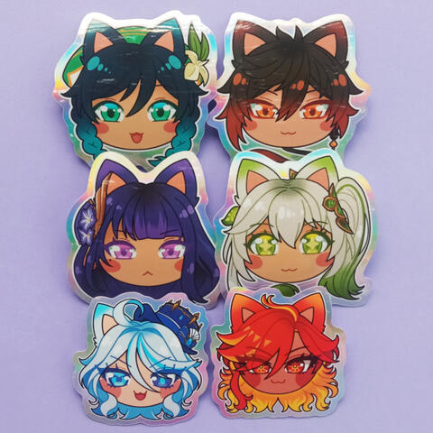 6cm holo border vynil stickers