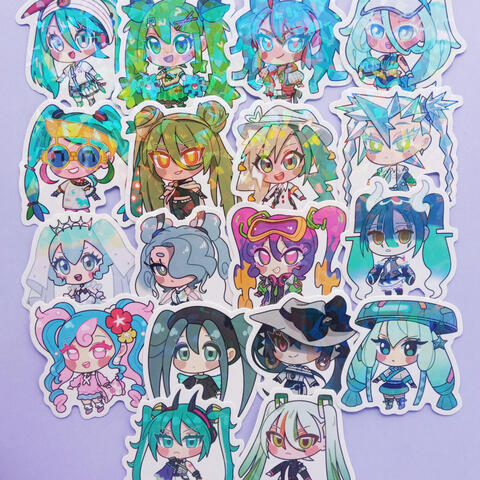 6cm holo vynil stickers